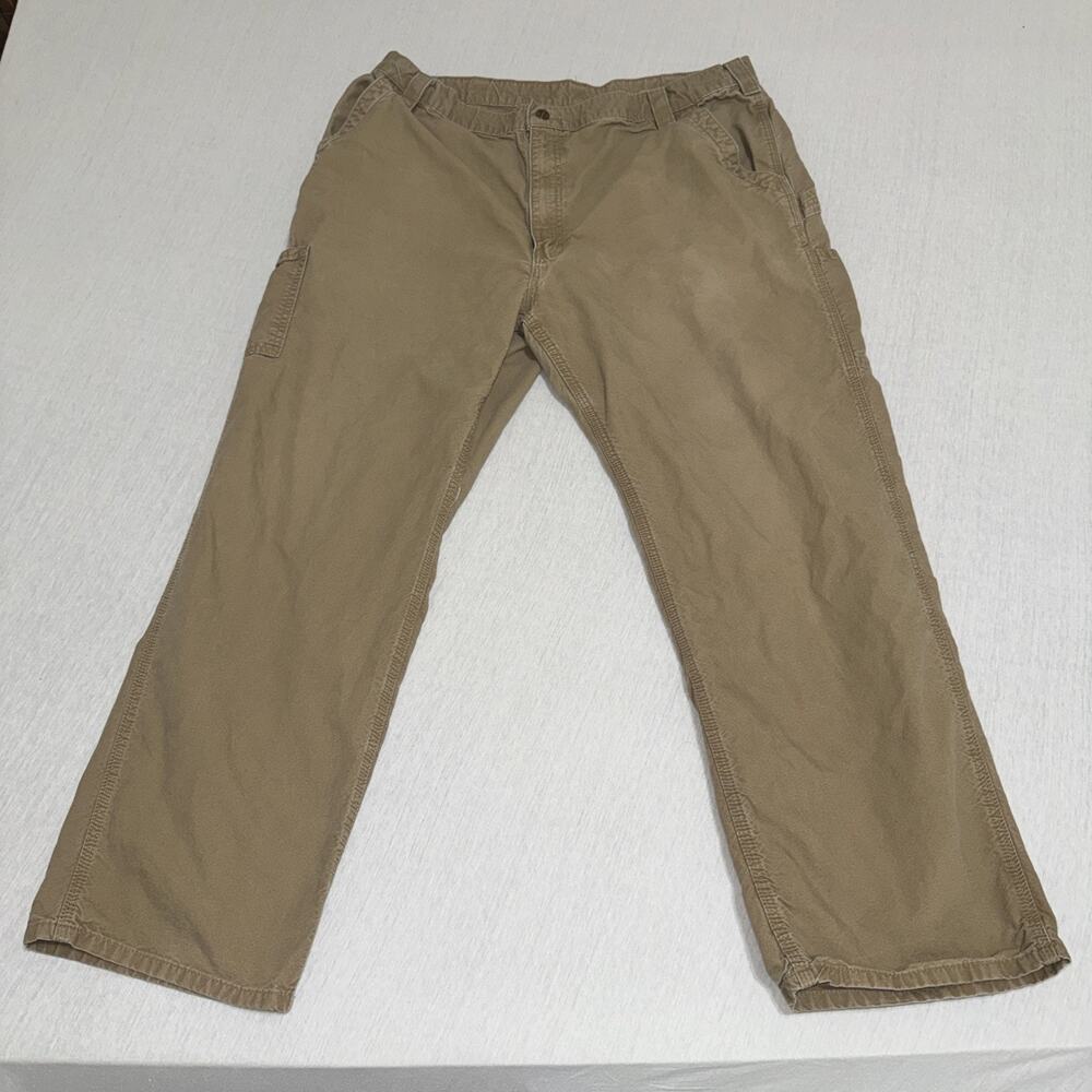Brown Carhartt Loose Fit 5 Pocket Carpenter Work Construction Pants Size 42x32
